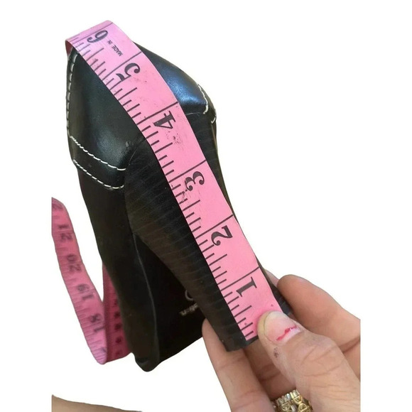 Xhilaration Women's Black Leather Round Toe Slip-On Chunk Heel Shoes - Picture 4 of 4